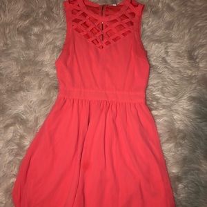 Coral Cage Top Mini Dress